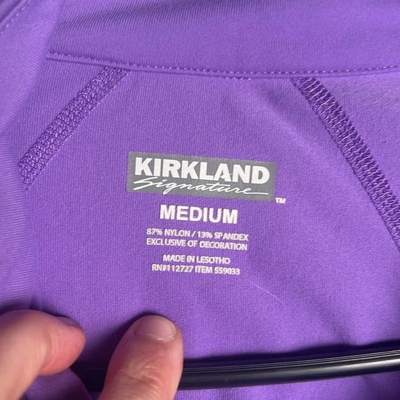 Kirkland Size M Zip Up Purple Trim Jacket Sports Women Athletic Gym - Picture 2 of 3